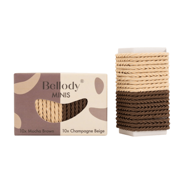 Bellody Mini Haargummis Braun/Beige 20 Stück